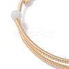 Natural Mixed Stone Round Beaded Cuff Bangle BJEW-JB10113-6