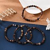 Natural Banded Agate/Striped Agate Bead Stretch Bracelets X-BJEW-K212-A-003-1