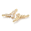 Brass Pave Clear Cubic Zirconia Pendants KK-Q789-08G-2