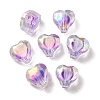 UV Plating Rainbow Iridescent Acrylic Beads OACR-F004-05F-1