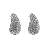 Alloy Rhinestone Stud Earring PW-WGC5144-07-1