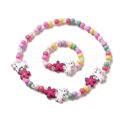 Maple Wood & Acrylic Jewelry Set SJEW-C003-02I-1