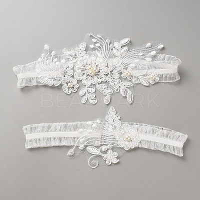Flower Polyester Garter Leg Ring Sets DIY-WH0888-340B-1