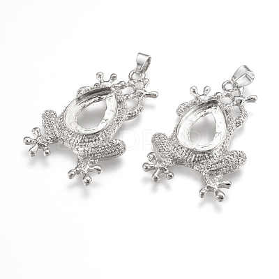 Alloy Pendant Cabochon Open Back Settings PALLOY-K099-09P-1