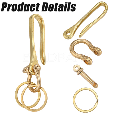 1PC U-Shaped Brass Key Hook Shackle Clasps KK-CP0001-05B-1