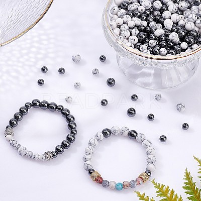 400Pcs 4 Style Synthetic Gemstone Beads G-FH0001-53-1
