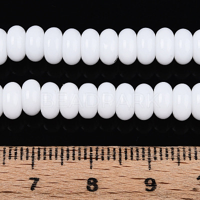 Opaque Spray Painted Glass Beads GLAA-ZX008-6mm-18G-1