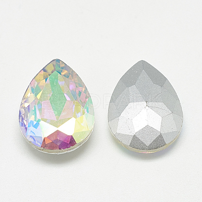 Pointed Back Glass Rhinestone Cabochons RGLA-T081-6x8mm-05-1