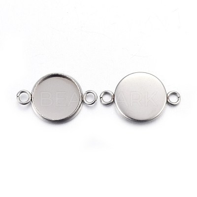 Tarnish Resistant 304 Stainless Steel Cabochon Connector Settings STAS-F191-15P-D-1