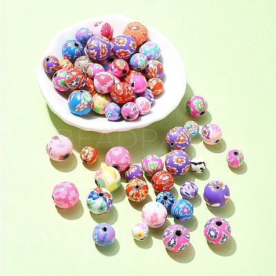 60Pcs 3 Styles Handmade Polymer Clay Beads FIND-YW0004-69-1