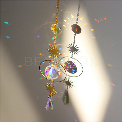 Quartz Crystal Big Pendant Decorations X-HJEW-PW0001-018D-1