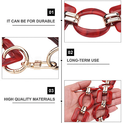 2Pcs Oval & Square Acrylic Bag Handle FIND-GN0001-14B-1