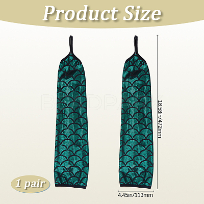 Polyester Fish Scale Gloves AJEW-WH20006-222B-1