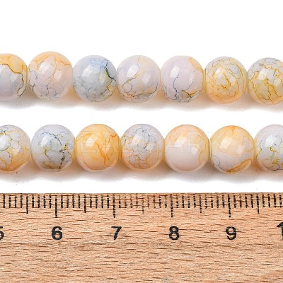 Baking Paint Glass Beads Strands DGLA-N003-8mm-C01-1
