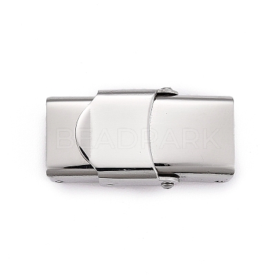 Tarnish Resistant Smooth Surface 201 Stainless Steel Watch Band Clasps STAS-R063-61-1