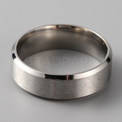 201 Stainless Steel Plain Band Ring for Men Women RJEW-WH0010-06I-MP-1