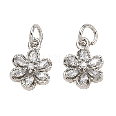 Brass Micro Pave Clear Cubic Zirconia Charms CU-CBA6E4E-05P-1