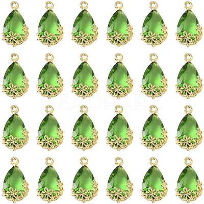 Transparent Glass Pendants GLAA-FZ0001-02G-1