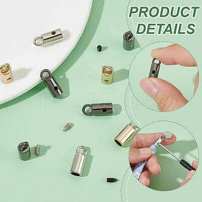 48Pcs 3 Colors Zinc Alloy Cord Ends FIND-PH0023-60A-1