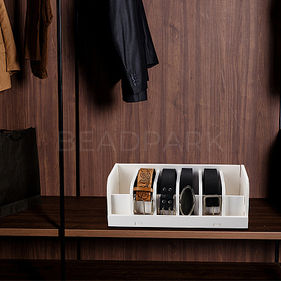 Folding Plastic Belt Organizer Holder with 6 Compartments CON-WH0086-066-1