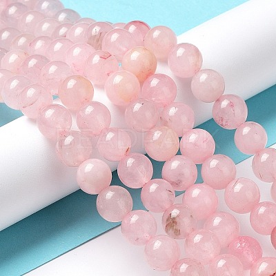 Natural Rose Quartz Dyed Beads Strands X-G-B046-07-6MM-1