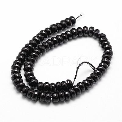 Natural Black Onyx Beads Strands G-P161-23-6x3mm-1