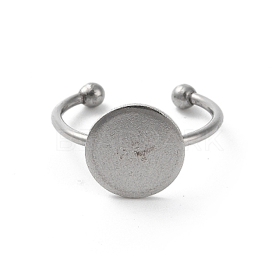 Non-Tarnish Adjustable 304 Stainless Steel Finger Rings Components STAS-K278-04D-P-1
