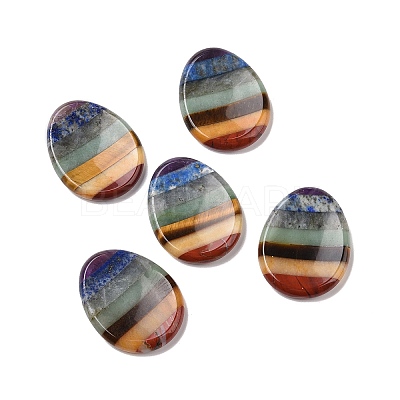 7 Chakra Oval Thumb Worry Stone for Anxiety Therapy G-G864-20-1