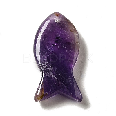 Natural Amethyst Pendants G-G932-B25-1