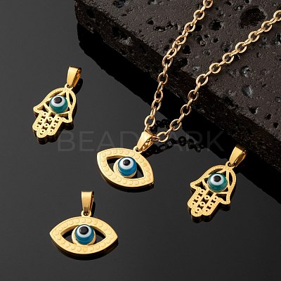 4Pcs 2 Style 304 Stainless Steel Pendants STAS-LS0001-79G-1