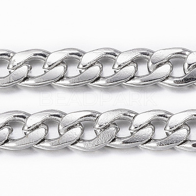 Non-Tarnish 3.28 Feet 304 Stainless Steel Cuban Link Chains X-CHS-H009-14P-1
