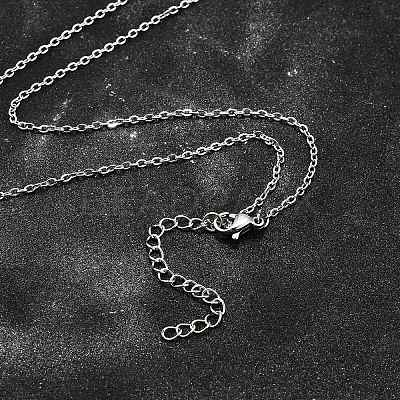 Non-Tarnish 304 Stainless Steel Cable Chain Necklace X-STAS-T040-PJ204-80-1