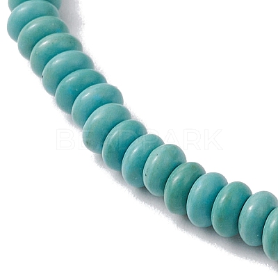 Synthetic Turquoise Beads Stretch Bracelets for Women Men BJEW-JB11293-01-1