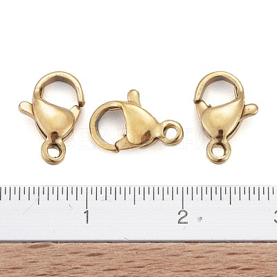 Ion Plating(IP) 304 Stainless Steel Lobster Claw Clasps STAS-H353-B-02G-1