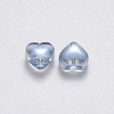 Transparent Spray Painted Glass Beads GLAA-R211-02-D04-1