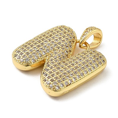 Brass Micro Pave Cubic Zirconia Pendants KK-E061-03G-14-1