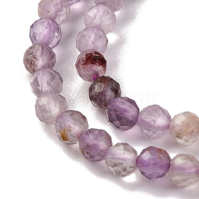 Natural Purple Phantom Quartz Purple Lodolite Quartz Beads Strands G-A235-A01-02-1
