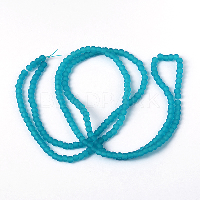 Baking Paint Transparent Glass Bead Strands GLAA-S031-4mm-37-1