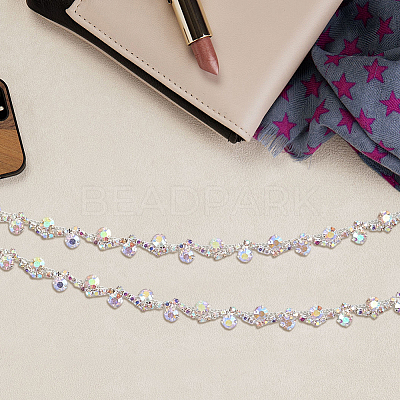 S-shaped Glass Rhinestone and Iron Cup Chains DIY-WH20032-25S-02-1