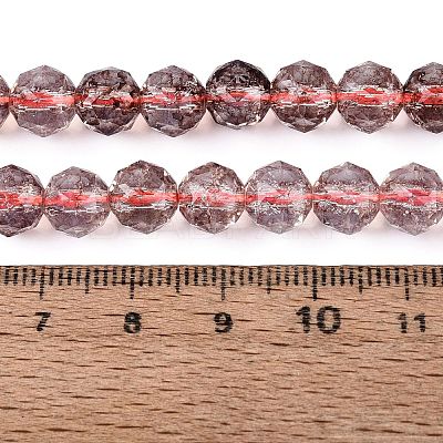 Crackle Transparent Glass Beads Strands GLAA-Q108-02A-09-1