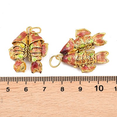 Brass Cloisonne Pendants KK-P251-A01-G-03-1