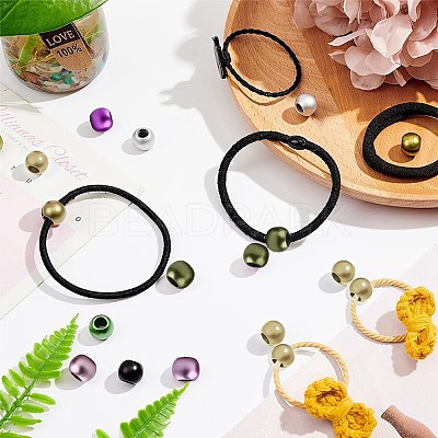 Matte Spray Painted Acrylic European Beads ACRP-NB0001-03-1