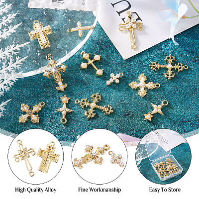 18Pcs 9 Style Alloy Pendants & Chandelier Componenent Links FIND-CD0001-40-1
