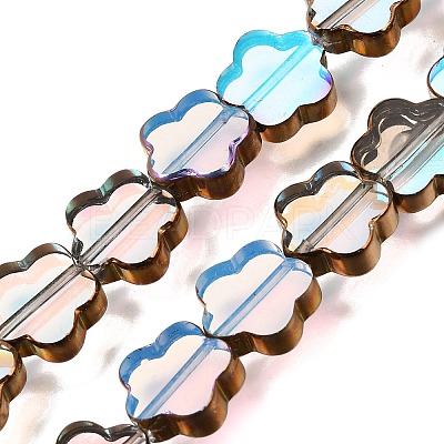 Electroplated Transparent Glass Beads Strands GL-CBA98F0-07B-1