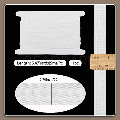5M Polyester Non-Slip Silicone Elastic Gripper Bands for Garment Sewing SRIB-GF0001-50A-02-1
