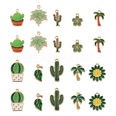 40Pcs 10 Styles Alloy Pendants ENAM-BT0001-10-1