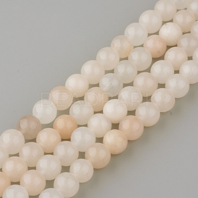 Natural Pink Aventurine Gemstone Round Bead Strands X-G-R288-6mm-1
