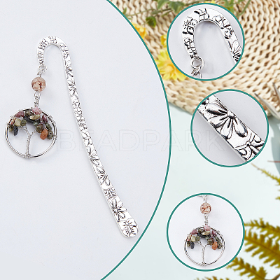 12Pcs 12 Styles Tibetan Style Alloy Bookmarks PALLOY-SC0003-81-1