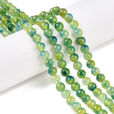 Dyed Natural White Jade Beads Strands G-T138-6mm-210-26-1