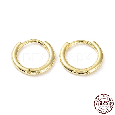 925 Sterling Silver Huggie Hoop Earrings EJEW-K258-19B-G-1
